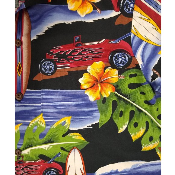 Vintage Hotrod Classic Car Men's HAWAIIAN SHIRT Styled by RJC Made in Hawaii L - Picture 6 of 12